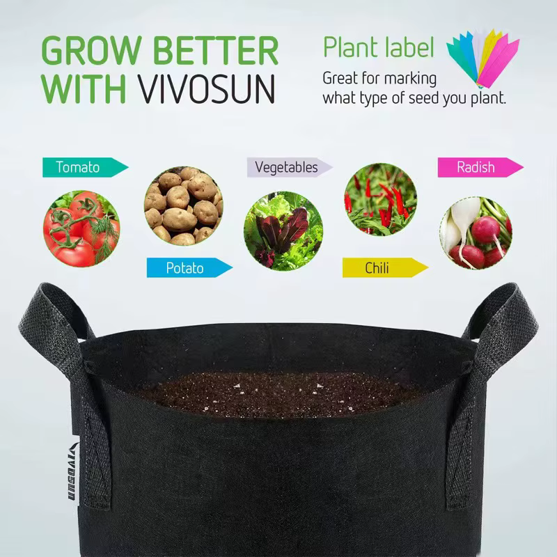 Sac de plantation en feutre avec poignée, sac de culture de légumes, de fleurs, de champignons, épai