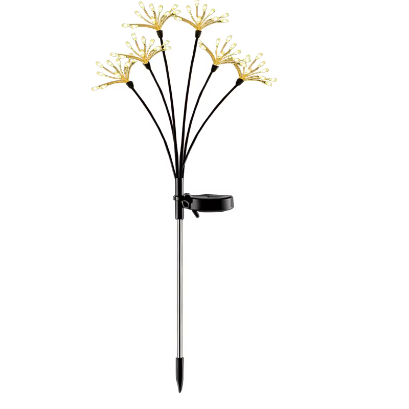 Lampes solaires féeriques en forme de fleurs, lampes solaires à effet de feu d'artifice, lumières ex