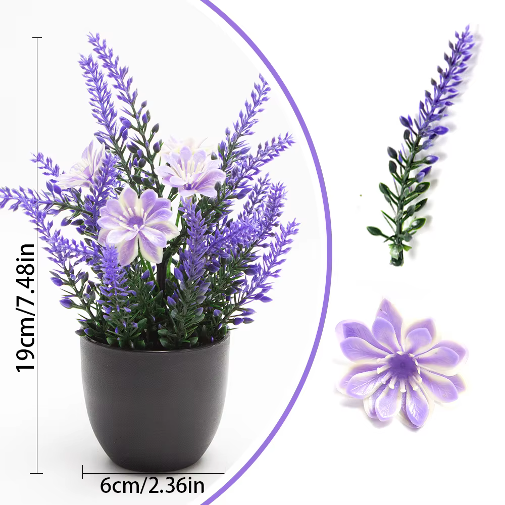 Plantes artificielles de lavande en pot, mini fleurs de marguerite en plastique, bonsaï pour la déco
