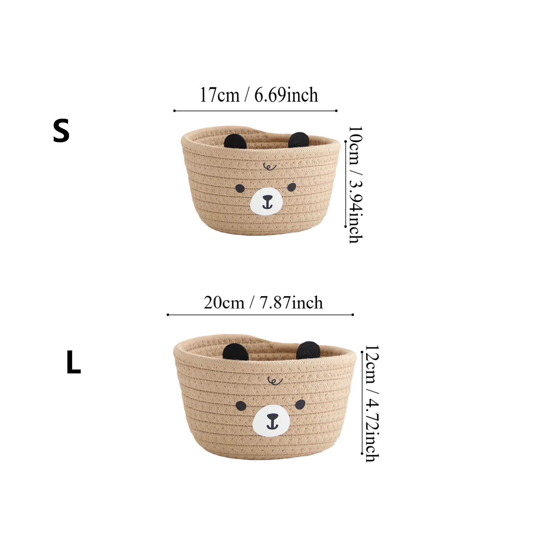 Paniers de rangement mignons en rotin tissé, décoration de chambre à coucher, étui de rangement pour