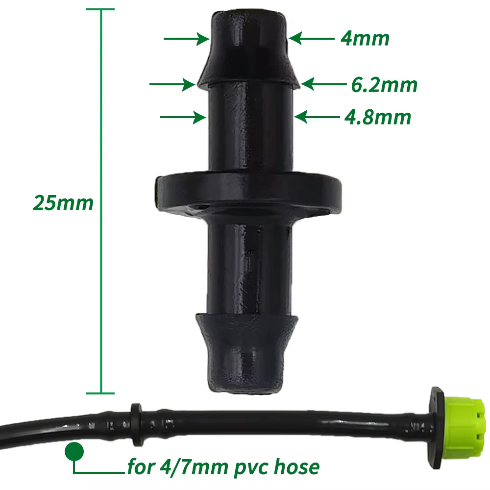 20/50/100 pièces 1/4 ''accouplement barbelé pour tube de tuyau 4/7mm Micro débit goutte à goutte Irr