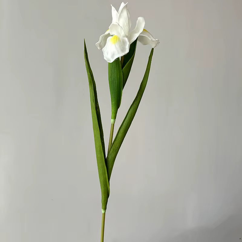 22.8 Inch Artificial Iris Flower Real Touch PU Faux Flowers for Home Decor Elegant Floral Arrangemen