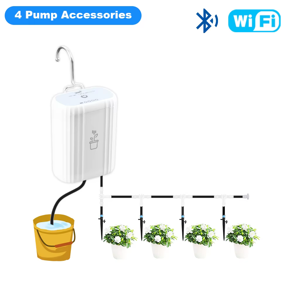 MANHOT – pompe d'arrosage intelligente WiFi, kit d'irrigation à batterie rechargeable, arroseur inte