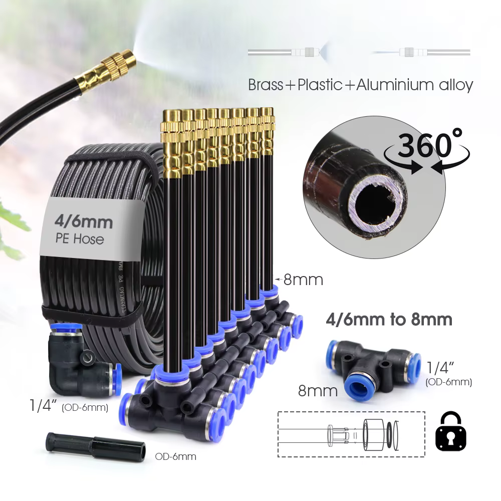360 ° Système d'arrosage par pulvérisation en laiton Flexible, réglage à rotation libre, pompe de