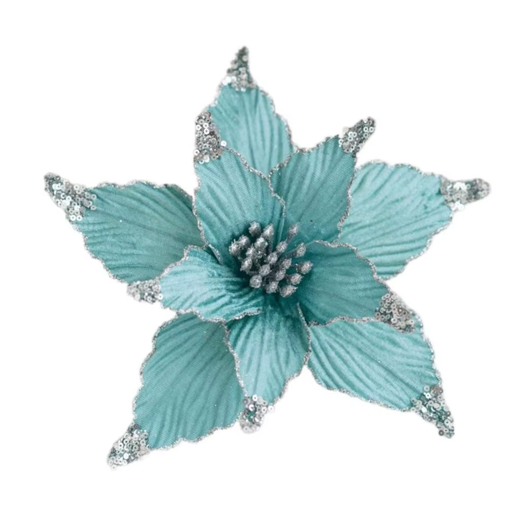 P fleurs de noël à paillettes de haute qualité, faites à la main, faciles à utiliser, ornement de fl