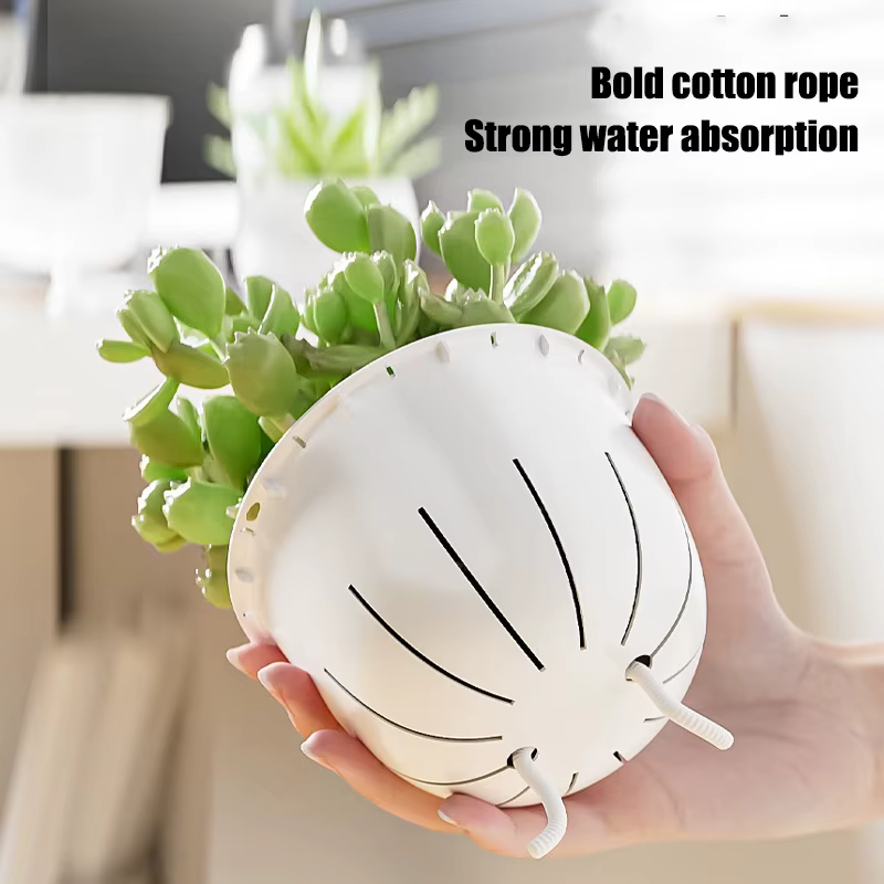 Pot de fleurs auto-arrosage automatique absorbant l'eau, Pot de fleurs Transparent Double couche en