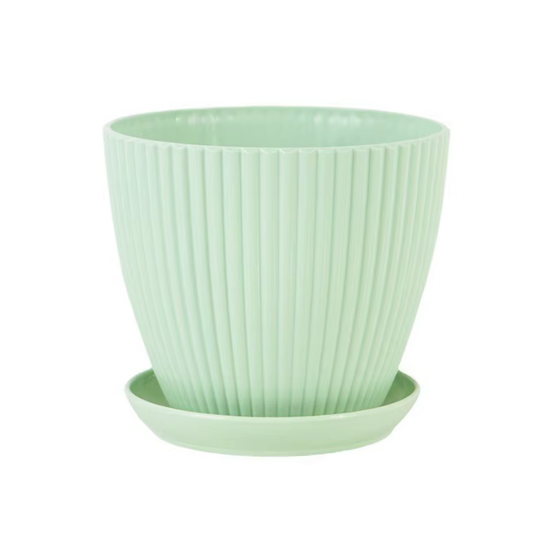 Pots de fleurs d'intérieur en plastique, jardinières rondes, Pot de plantes succulentes avec plateau