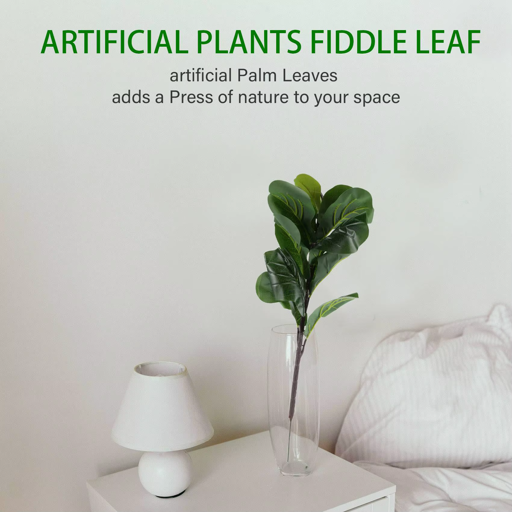 Plantes artificielles AA81 - Ficus Lyrata artificiel, faux arbre Ficus Lyrata, faux arbustes verts,