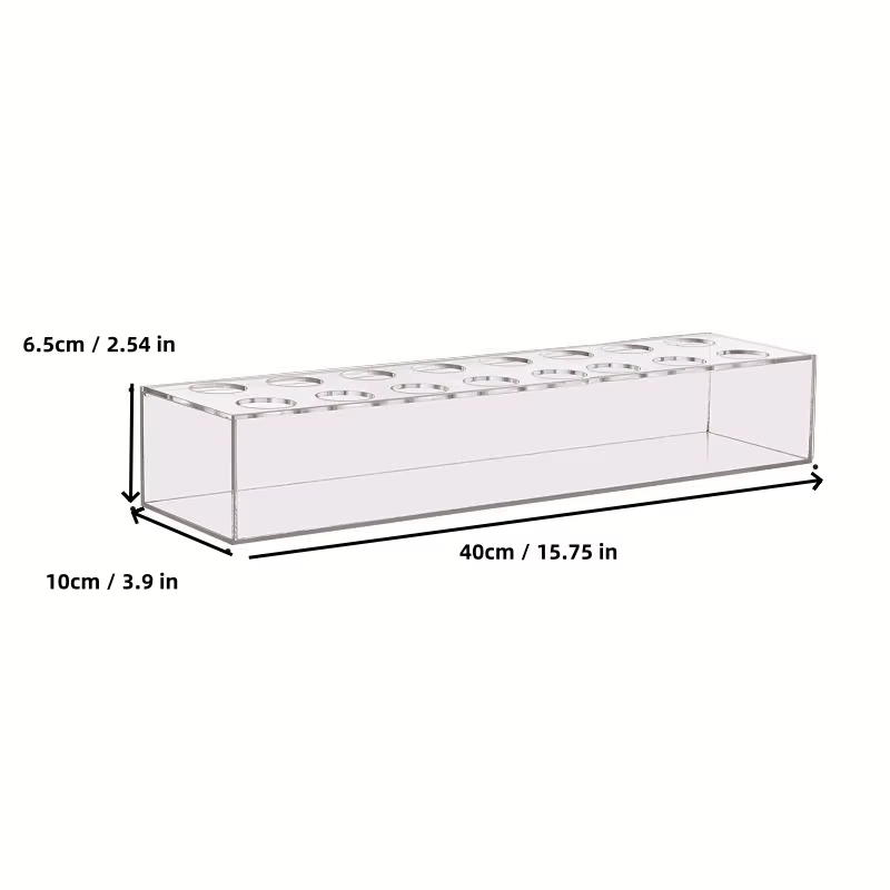 Pot de Base Rectangulaire en Acrylique Transparent pour Arrangement de Fleurs, Vase pour Restaurant,