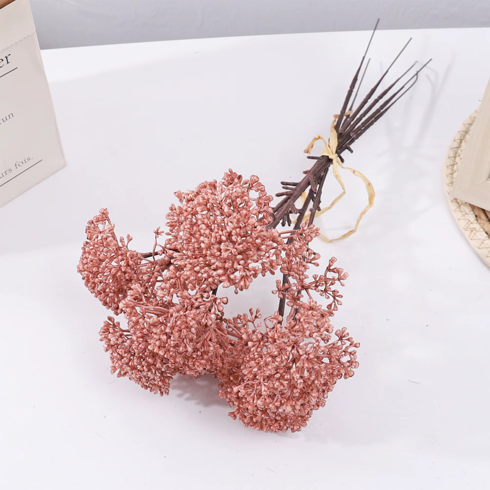 Bouquet de fleurs artificielles de baies, Arrangement réaliste de bricolage, fleurs de Millet séchée