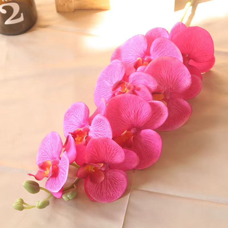 Décoration Maison Hôtel Fleurs Artificielles en Soie Papillon Orchidée Phalaenopsis Bouquet Matériel