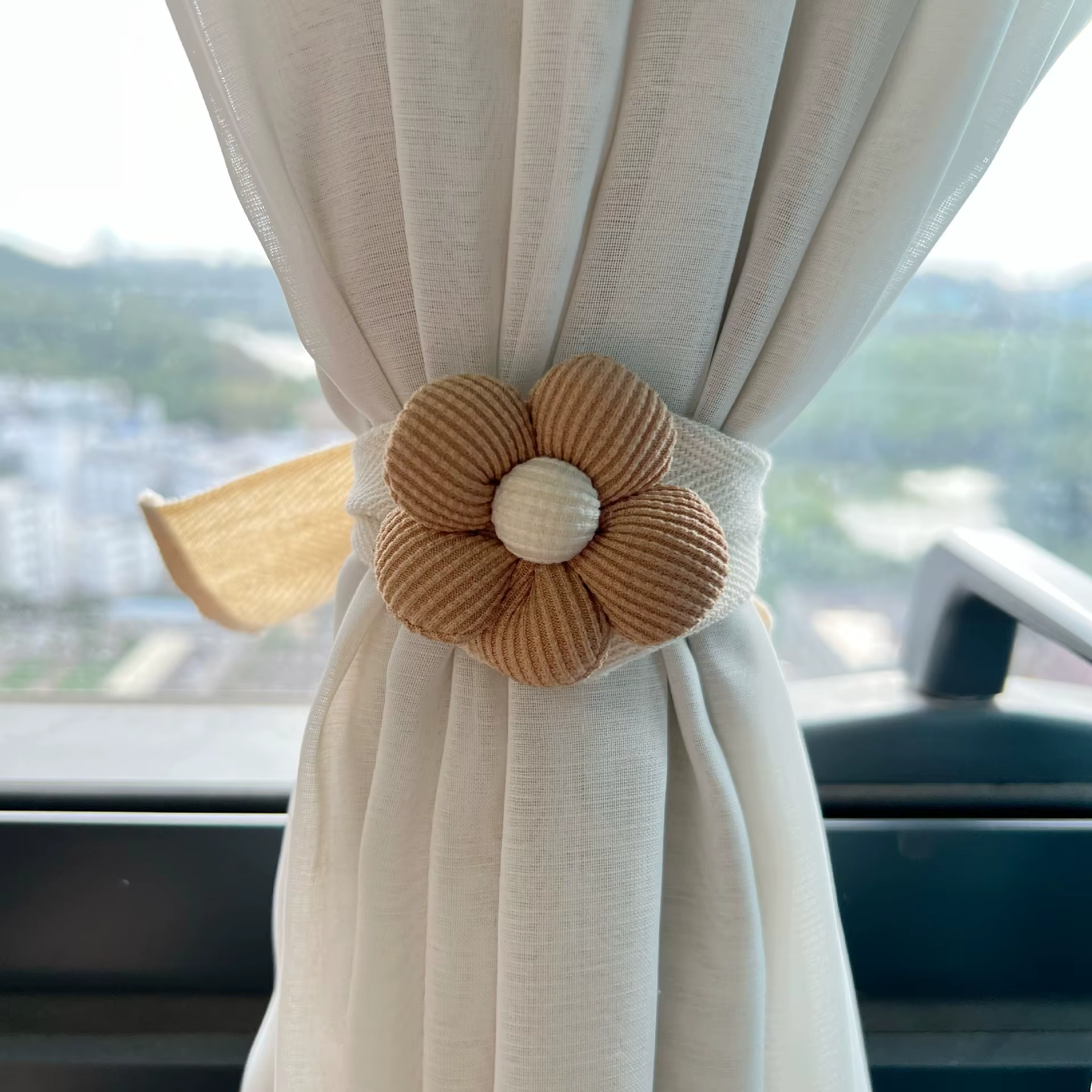 Rideau à fleurs ours Kawaii, boucle suspendue, accessoires de rideau, décoration de maison, corde à
