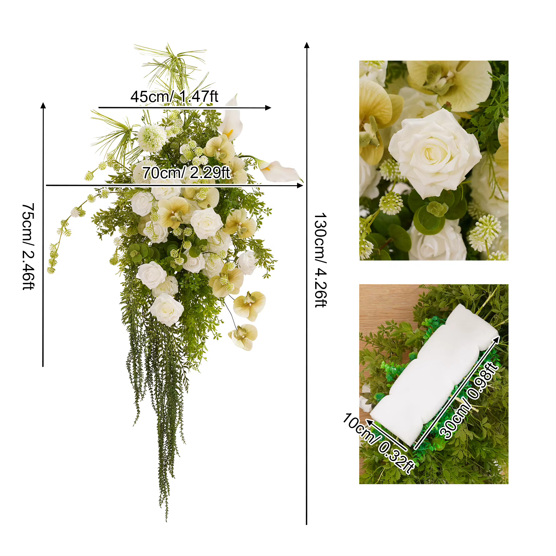 CHUXIN C9018 Mori champs orchidée blanche suspendue verdure fleur rangée extérieure mariage route pl