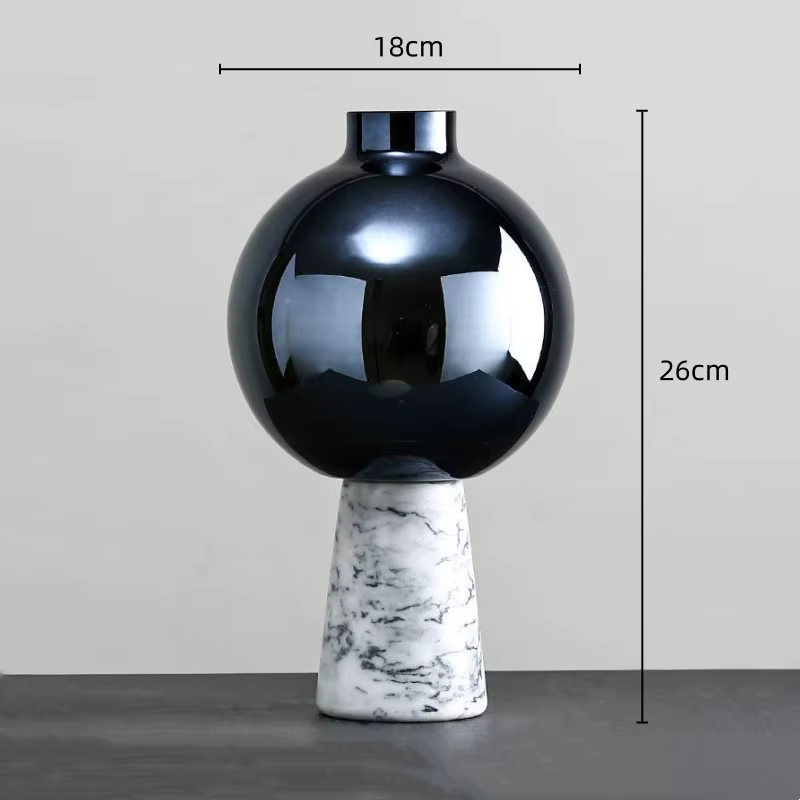 Vase en verre marbré pour la décoration de la maison, cercle géométrique, étoile, fleur, artisanat, 