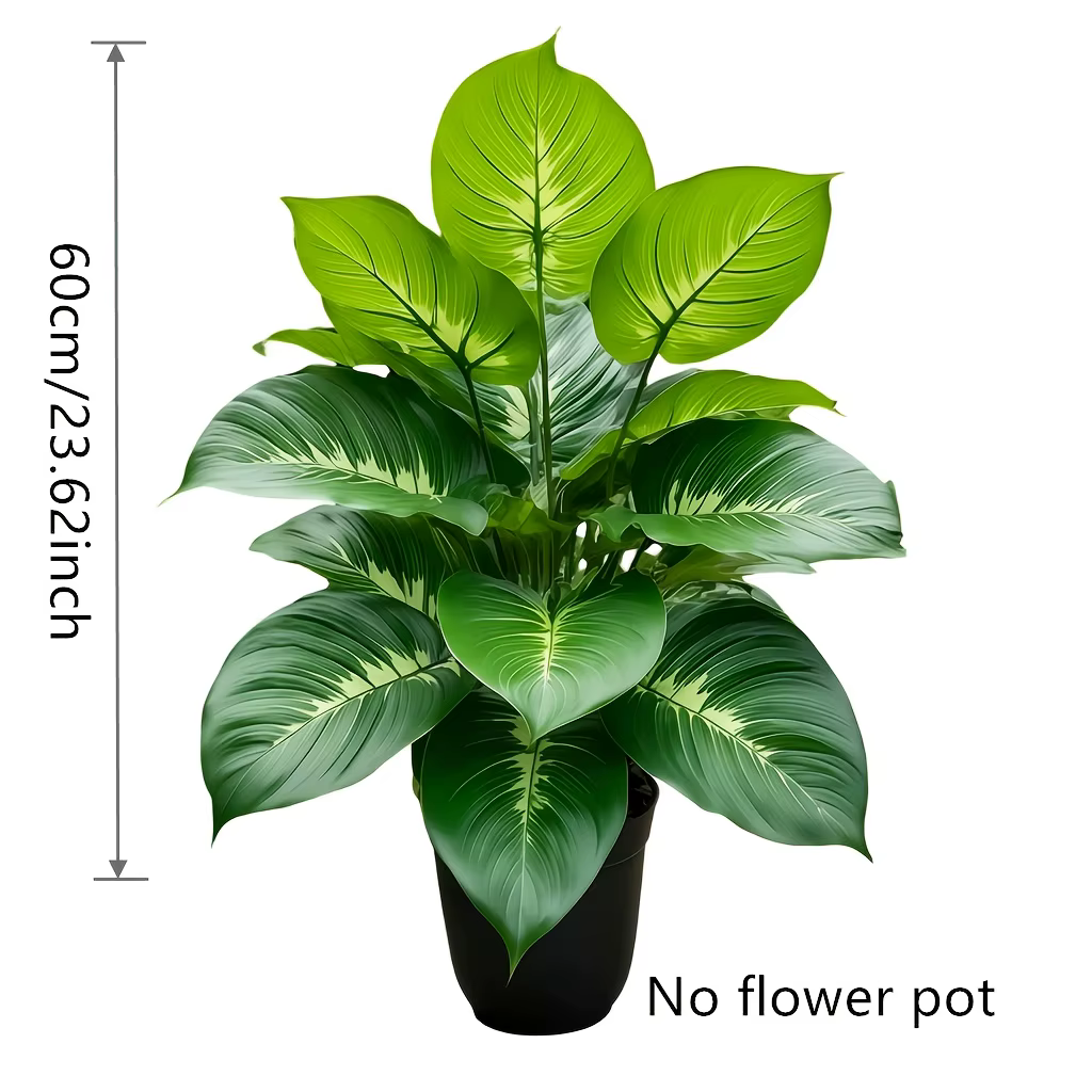 1 grande plante artificielle ressemblant à une plante verte vivante pour l'intérieur et l'extérieur