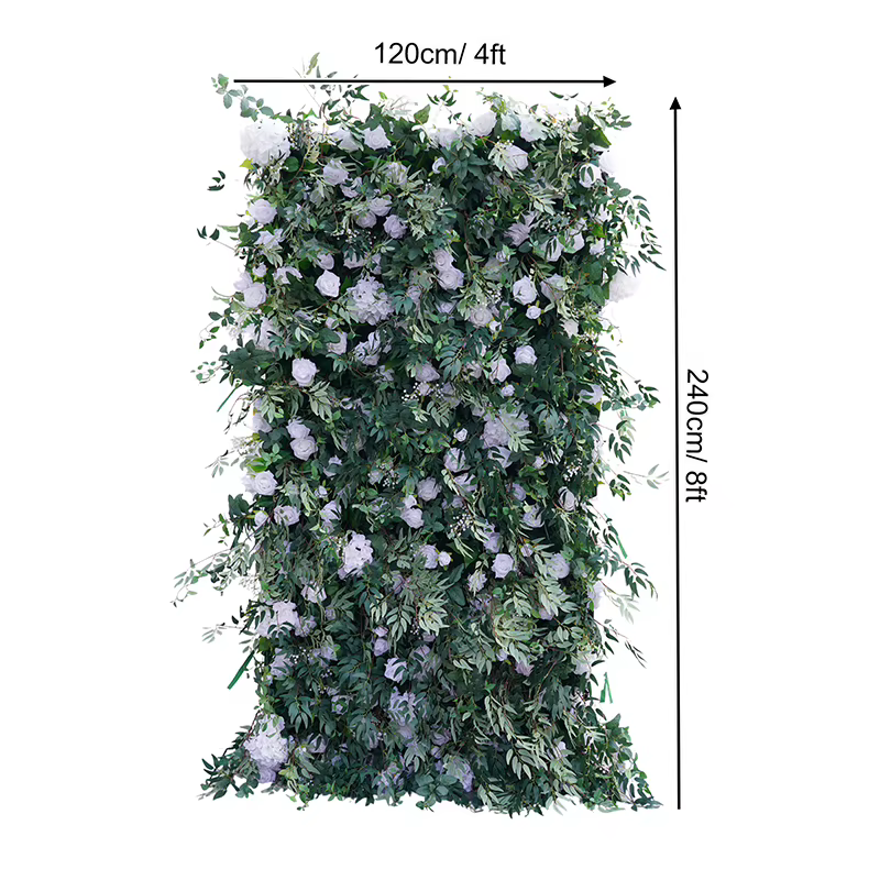 Blanc Rose vert plante feuilles de saule enrouler tissu fleur décoration murale arrière-plan de mari
