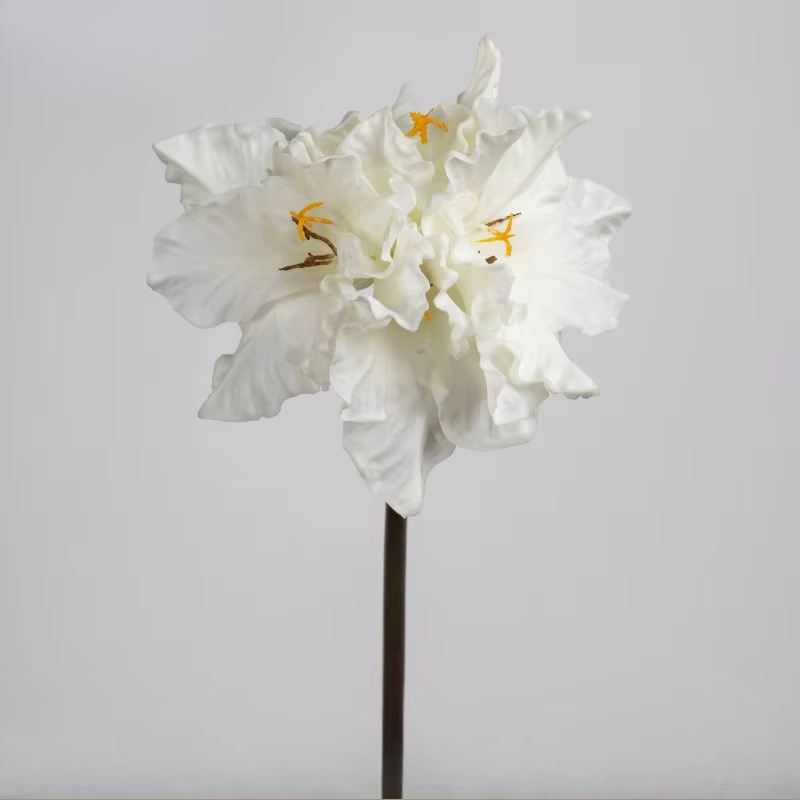 6 pièces de fleurs artificielles en PU, Clivia violette, plante décorative pour salon, simulation de