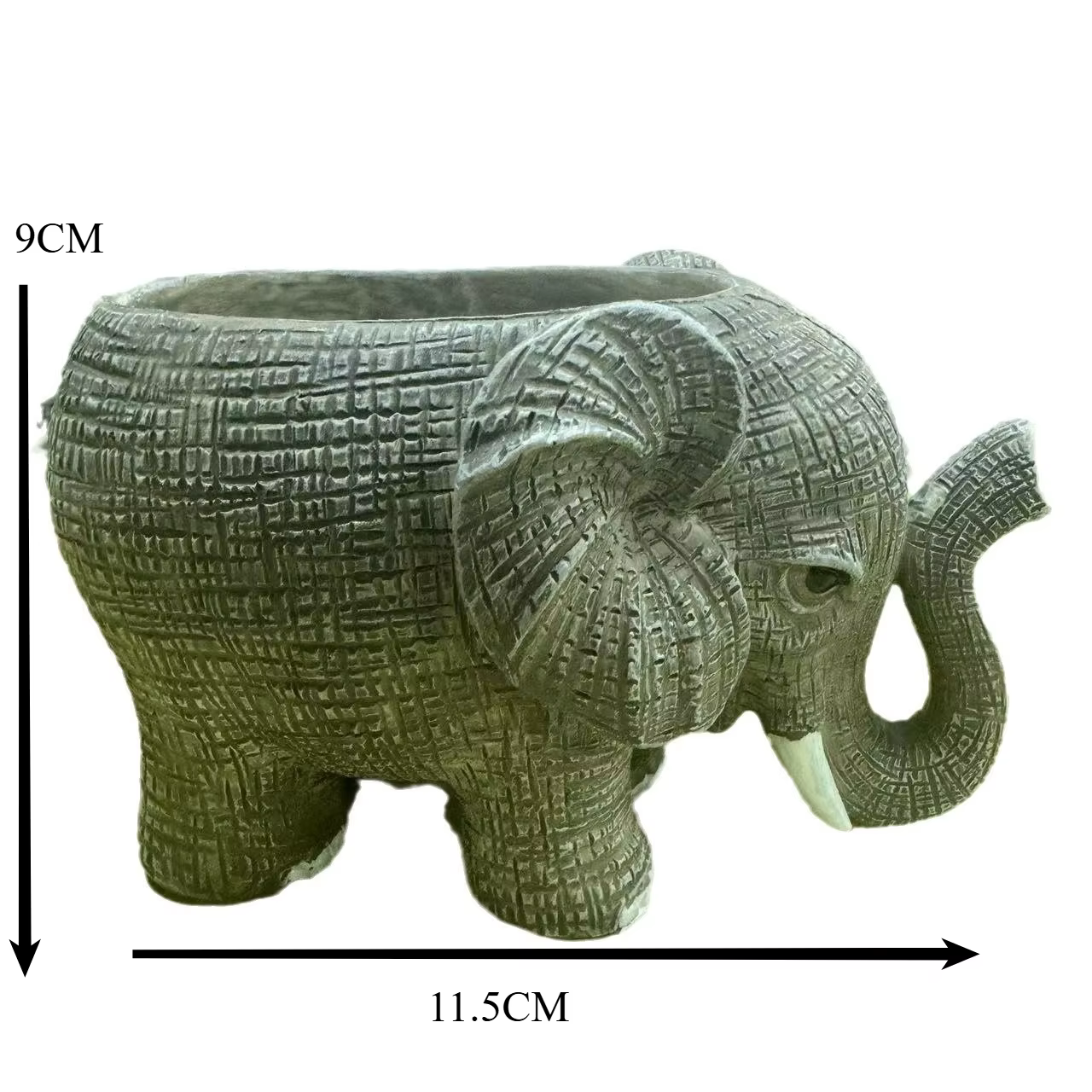 Jolie jardinière en résine en forme d'éléphant, pot de fleurs porte-bonheur éléphant, décoration cré