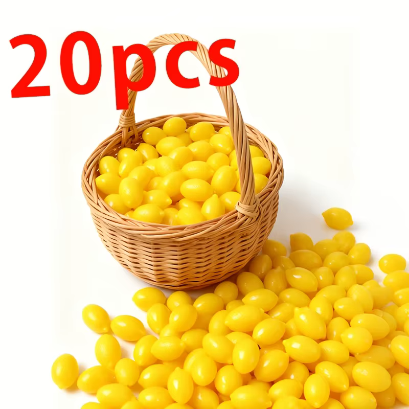 20 mini-citrons artificiels, fruits d'imitation, citrons décoratifs pour améliorer les espaces de vi