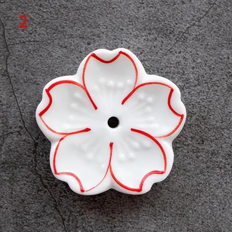 Brûleur d'encens en fleurs de cerisier, décoration de maison en céramique, porte-bâton, encensoir d'