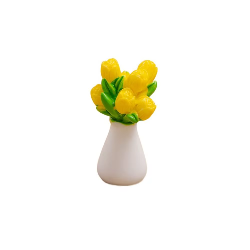 Plantes en pot de simulation colorées, modèle de fleur en résine, micro ornements de paysage
