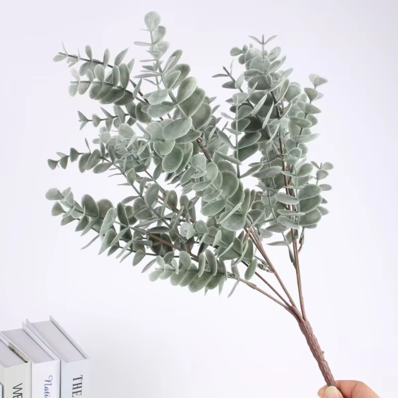 Plante artificielle de style nordique, eucalyptus, argent, cuir chevelu, décoration de mariage, plan