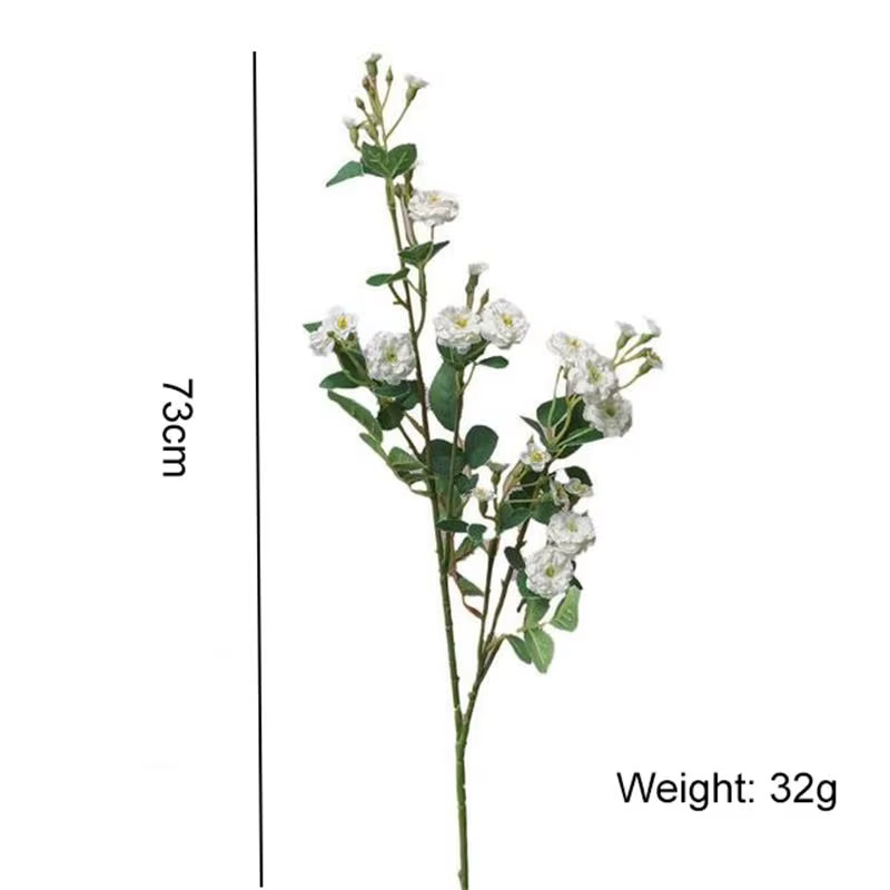 1Pcs Blanc Pastorale Jardin Minuscule Rose Soie Fleurs Artificielles Salon Décoration Style Moderne