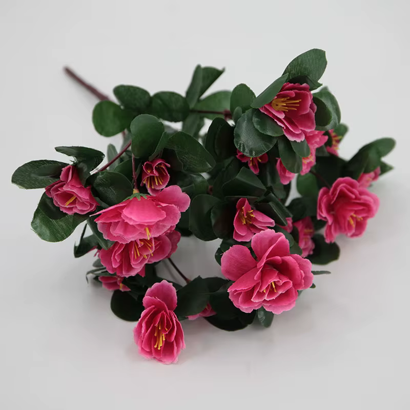 Bouquet de fleurs d'azalée artificielles, 21 têtes, injRhododendron, 10 pièces