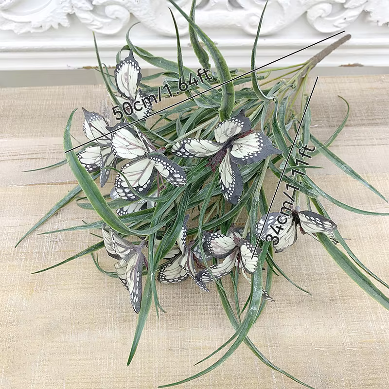 Feuille de plante verte artificielle, branche de fleur, décoration de table, vase, accessoires pour 