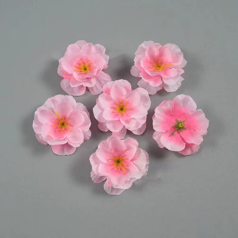 Pétales de fleurs de pêcher artificielles, 10/20/50 pièces, têtes de fleurs de cerisier artificielle