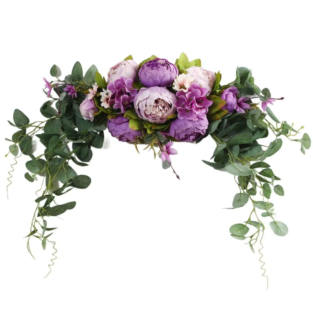 Boho artificiel mariage arc fleurs Eucalyptus guirlande rideaux bricolage mariage fleurs guirlandes 