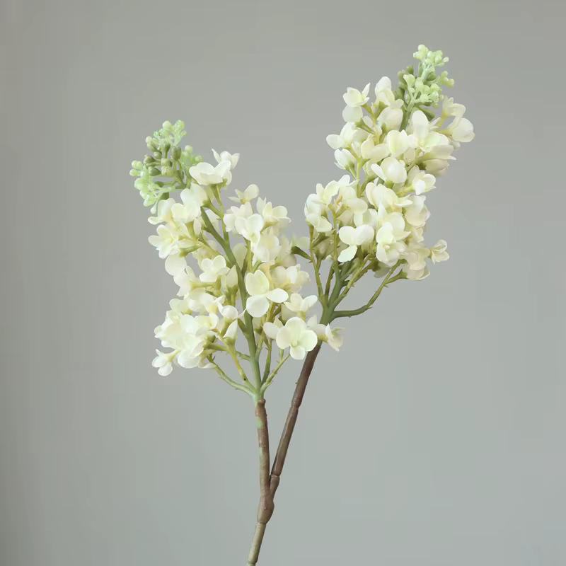 Branche de lilas artificielles 3D, plante au toucher réel, Simulation florale, fleur de lilas violet