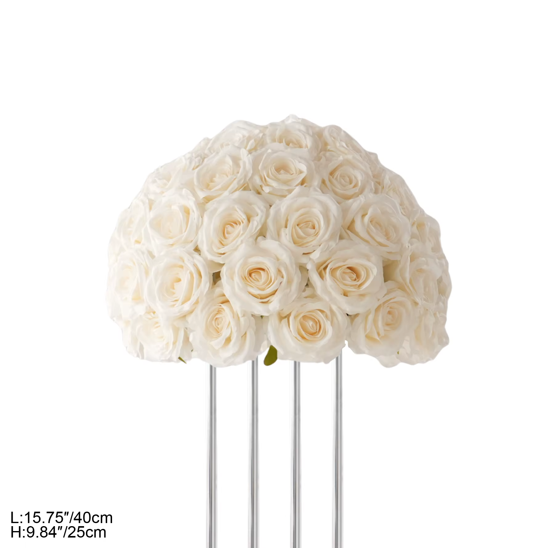 Arrangement floral artificiel Angela Flower A9187, rose blanche laiteuse, centre de table pour récep