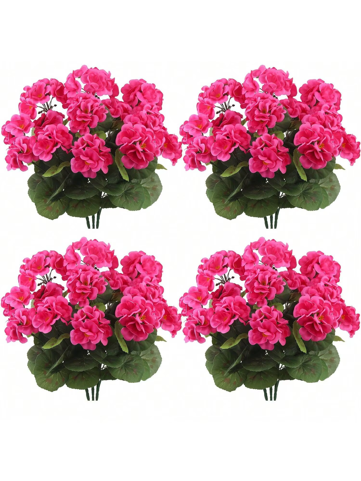 1/2/4 pièces fleurs artificielles réalistes avec feuillage vert intérieur extérieur jardin porche Pa