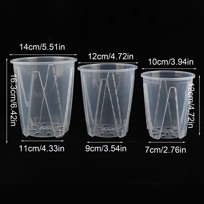 Pot de plante en plastique transparent, porte-fleur cylindrique, plan végétal durable, anti-déformat