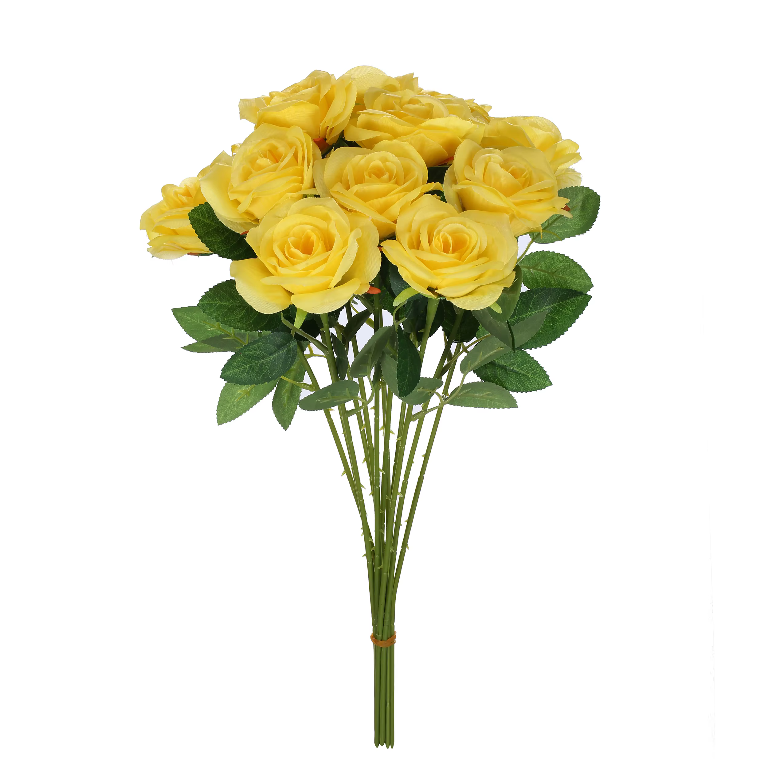 Rose artificielle jaune en soie à longue tige pour la décoration de la maison, la décoration de mari