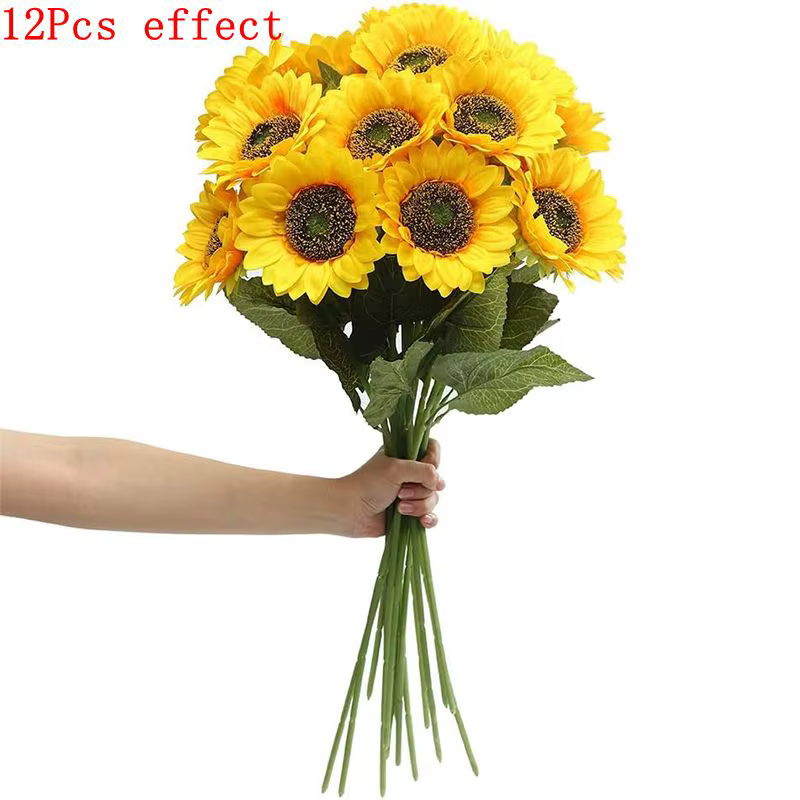 Bouquet de fleurs de tournesol artificielles en vrac, Simulation de tournesol en soie pour décoratio