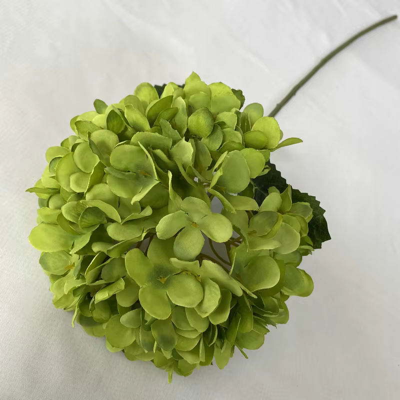 Hortensia artificielle réaliste coloré avec feuilles, 58CM, décoration de Table pour mariage, maison