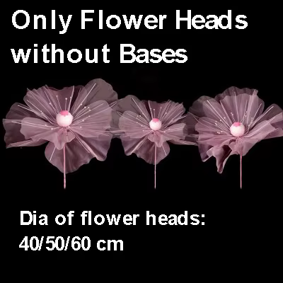 Grands fleurs artificielles en soie, 3 pièces, fleurs de plomb de route géante, affichage de fenêtre