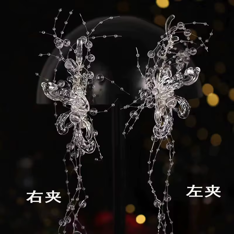 Épingle à cheveux papillon en cristal translucide, accessoire de mariage, conte de fées, couvre-chef