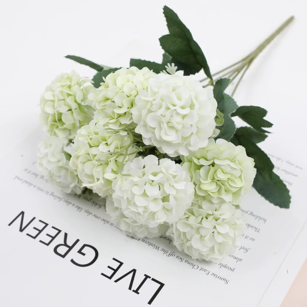Hortensias artificiels colorés et réalistes, décorations de table, fleurs artificielles résistantes 