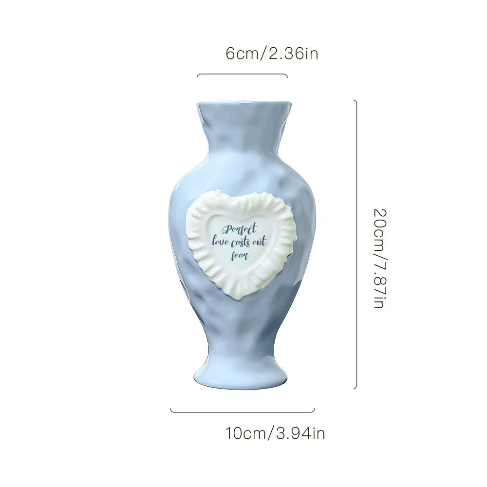 Vase en céramique française, motif floral mignon, pour salon, salle à manger, décoration romantique 