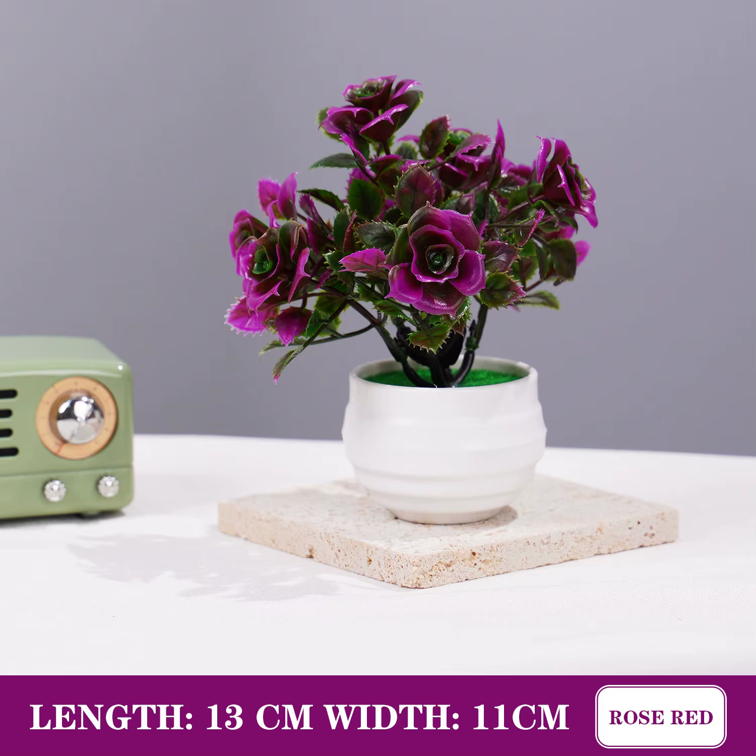 Plantes artificielles en pot de bonsaï, petit arbre simulé, fausses fleurs, ornement de table de bur