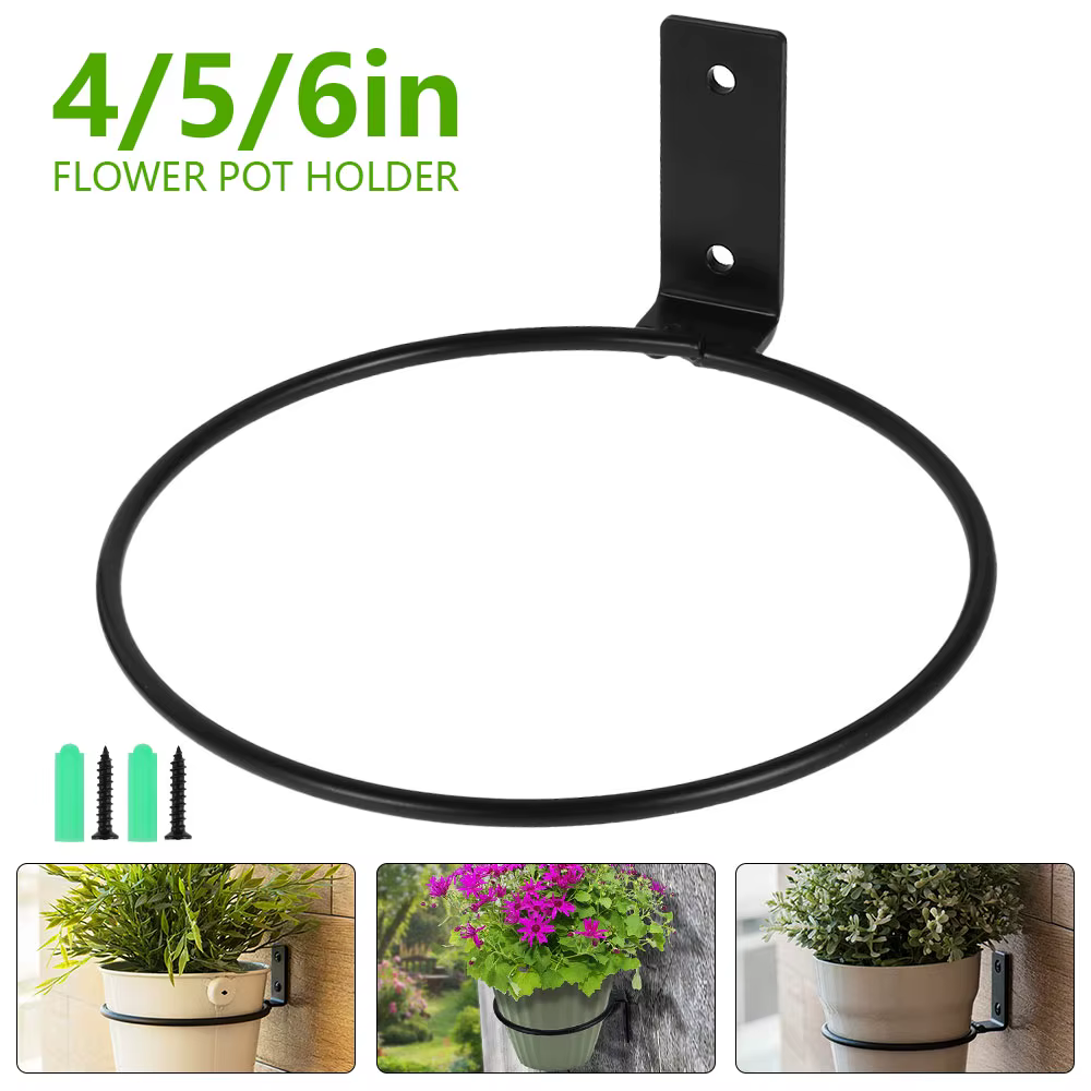 Plateaux de Pot de fleur, support mural d'anneau de Pot, crochets de jardinière en métal, support mu