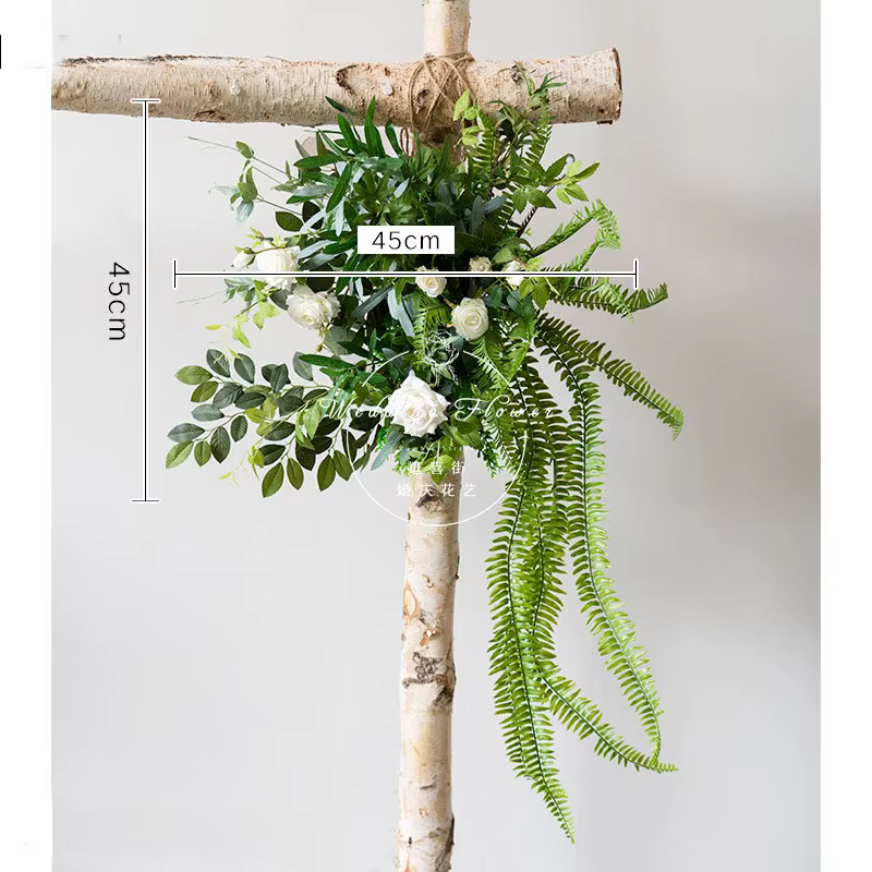 Plantes vertes personnalisées pour décoration d'arche de mariage, pelouse extérieure, fleur artifici