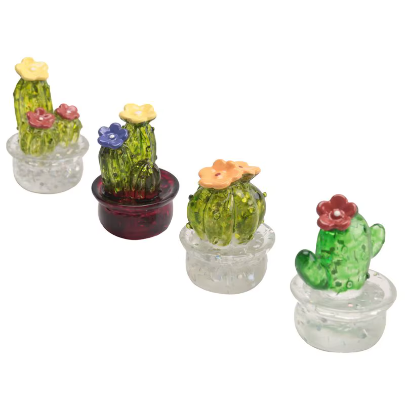 Figurines de cactus miniatures A84X-4Pcs, décoration de bureau, artisanat miniature, ornements de ca