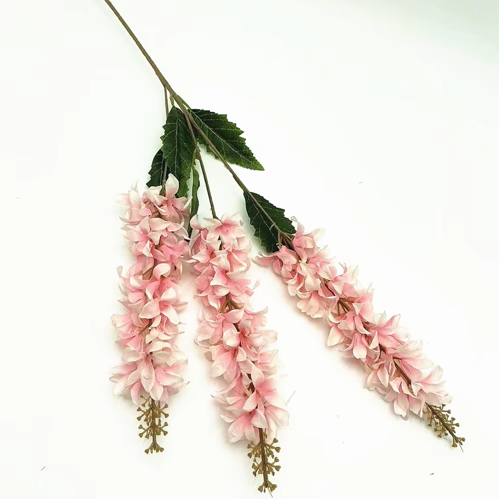 Un larkspur artificiel pour la décoration florale d'hôtel de mariage 3 fourchettes branche de fleur 