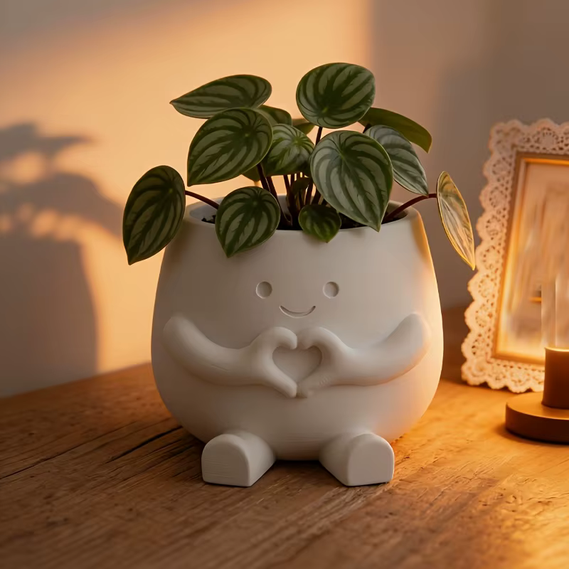 Pots de fleurs minimalistes imprimés en 3D, pots de fleurs Reader Companion, pots de fleurs Heartfel