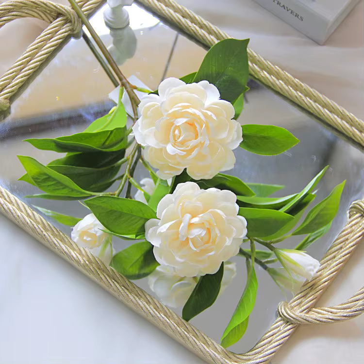 Fleur artificielle en soie de camélia unique, Ins nordique, décor de bouquet de mariage, Noël, fête 