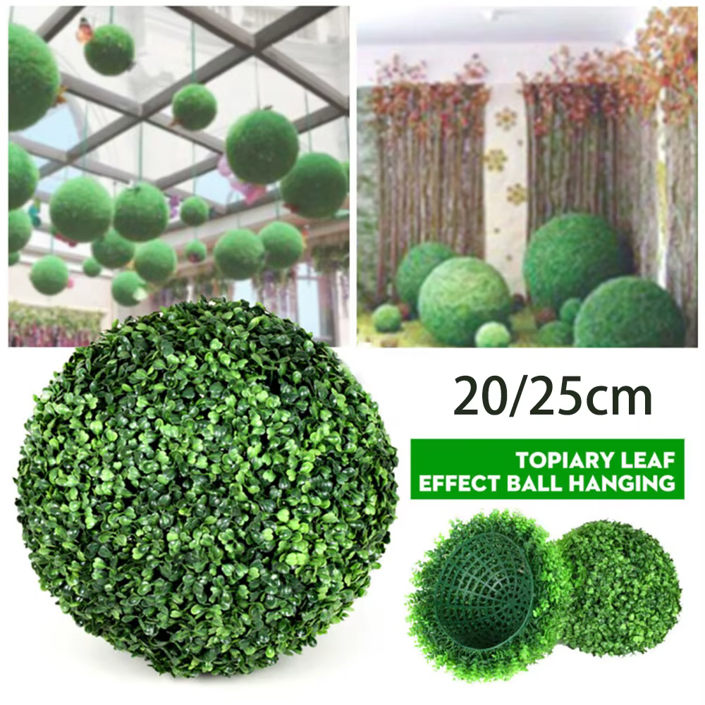 Boule de plante artificielle ronde, Simulation de laisser d'herbe, décoration suspendue pour la mais